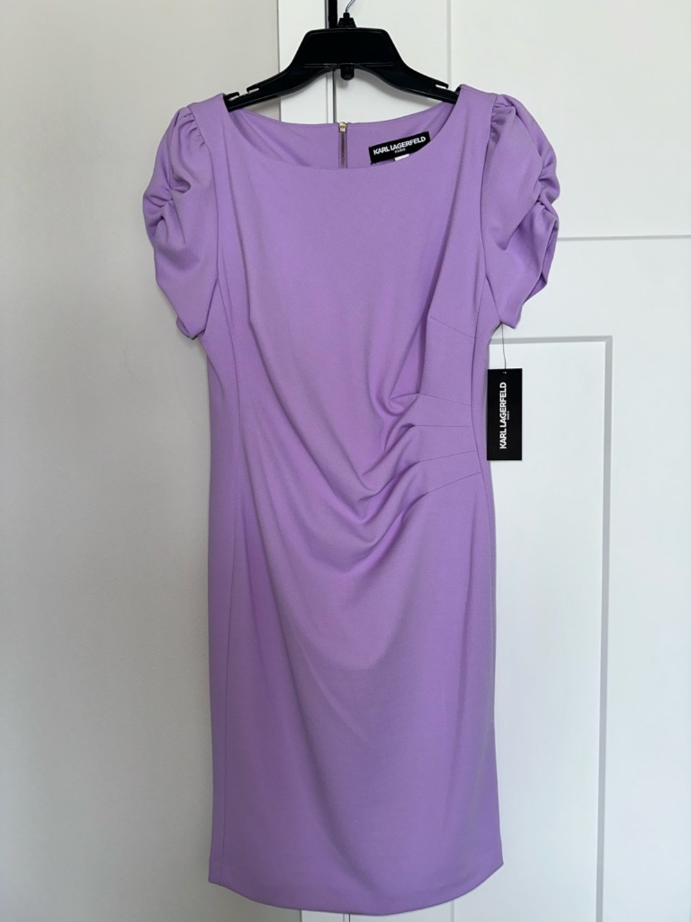 Karl Lagerfeld Lilac Ruched Midi Dress size 10